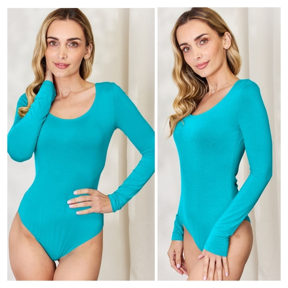 Blue Round Neck Bodysuit - Picture 1 of 12